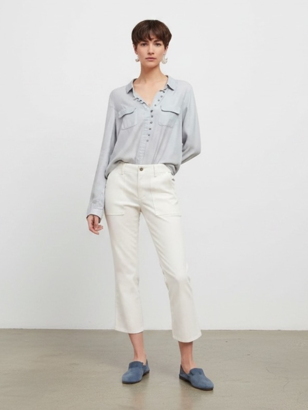 Anthropologie Utility Kick Flare Crop Bootcut Pants with Side Buckles Sz 31